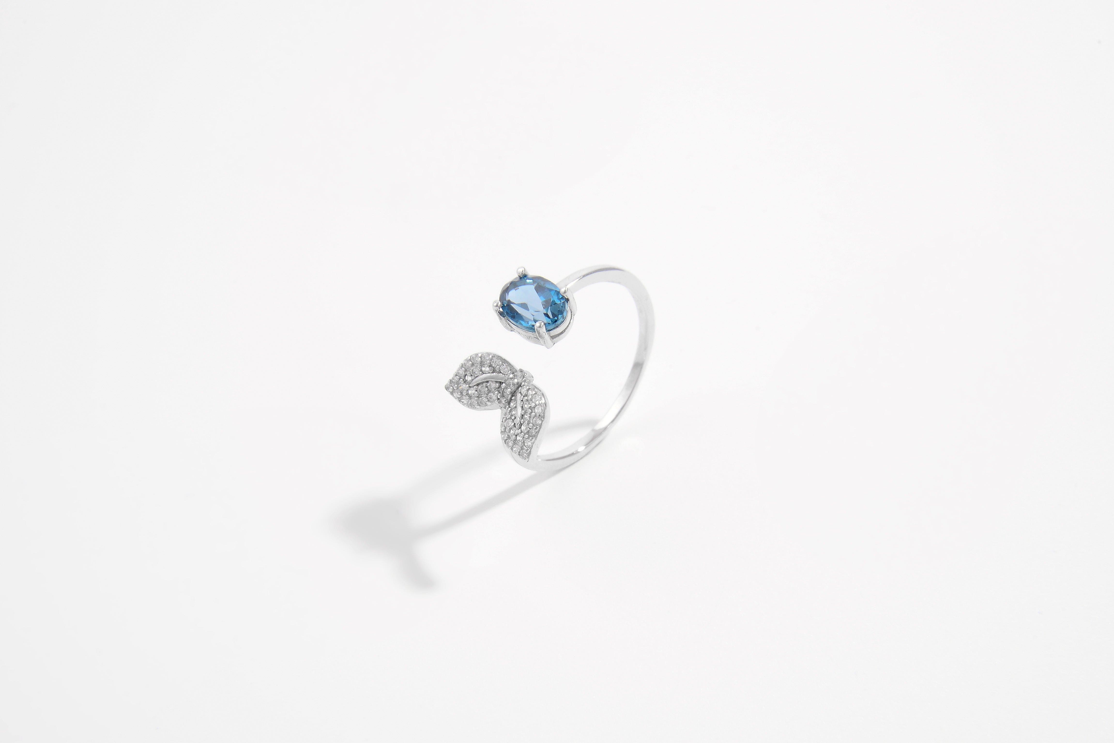 Leafy Topaz Fusion Ring