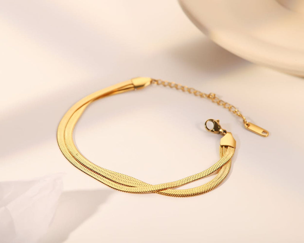 Thick Snake Chain Bracelet | Caitlyn Minimalist 18K Gold