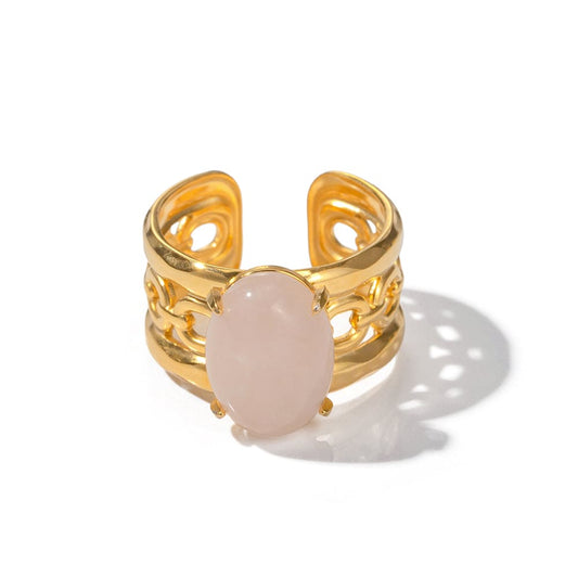 Blushing Oval Crystal Ring