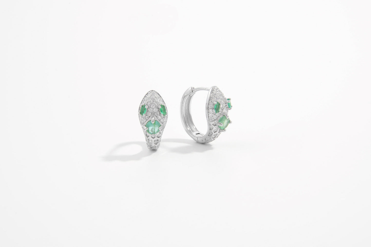 Emerald Snake Hoops