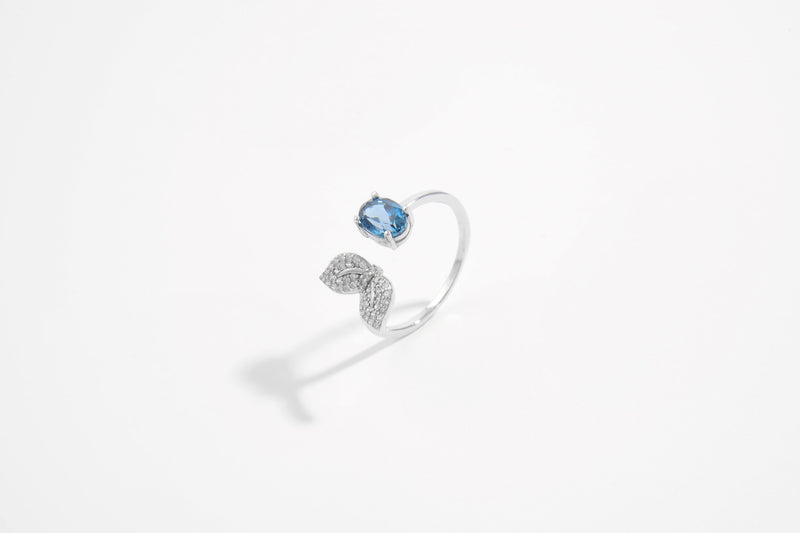 Leafy Topaz Fusion Ring