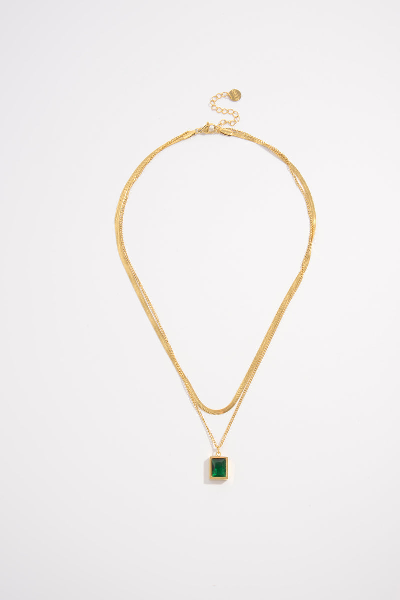 Layered Emerald Necklace