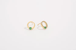 Minimal Emerald Earrings