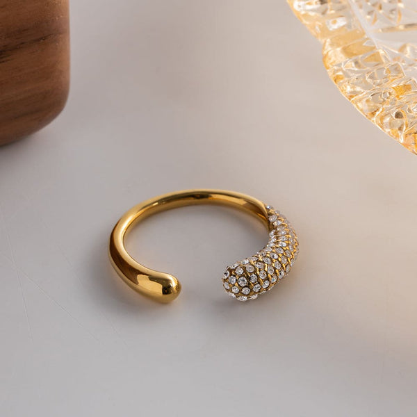 Sparkling Open Hoop Ring