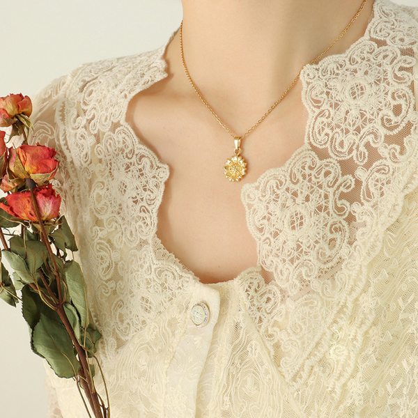 Petite Floral Pendant Necklace