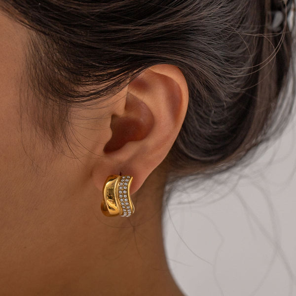 Pearl Wave Swirl Earrings