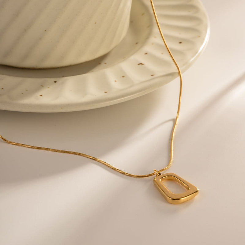 Open Square Pendant Necklace