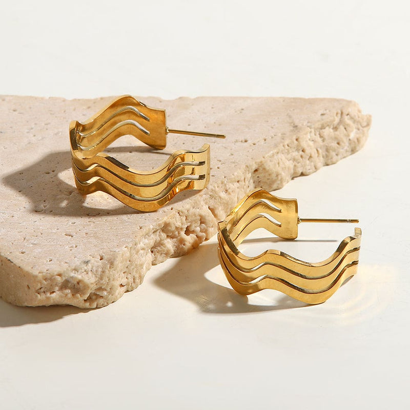 Ocean Wave Layered Earring